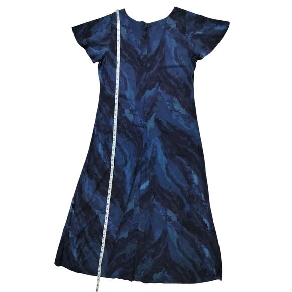 Soft Sorrundings womens blue marble print flutter sleeve casual maxi dress sz M - Picture 11 of 13